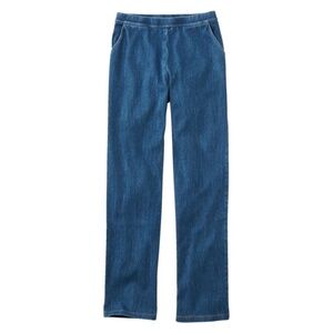 L.L. Bean Perfect Fit Pants Denim Straight-Leg Stonewashed Size S